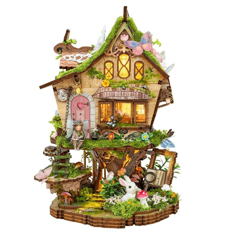 Miniaturowy Domek DIY: Domek na drzewie Rowana (Puzzle 3D)