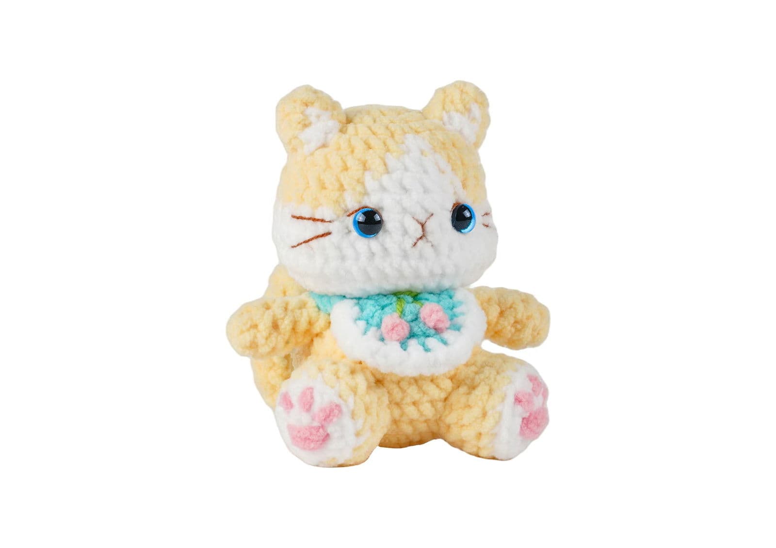 Zestaw do Szydełkowania Maskotka: Kot z śliniakiem (Kawaii DIY)